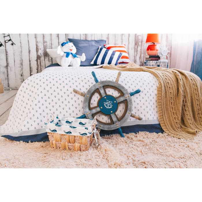 Постельное бельё "Этелька" Якоря 143х215 см, 150х214 см, 70х70 см, 100% хл, сатин