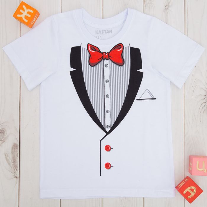 Футболка детская  KAFTAN "Костюм с красной бабочкой" рост 86-92 см (28), 1-2 года