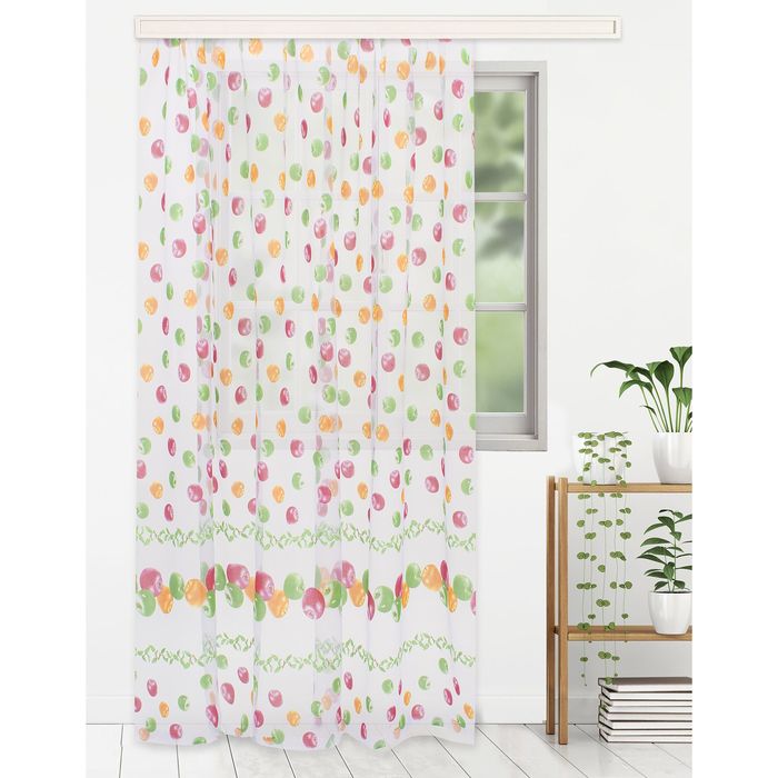 Тюль "Этель" Яблоневый сад без утяжелителя, ширина 250 см, высота 270 см