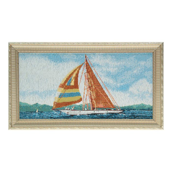 Гобеленовая картина "Яхта" 33*18 см