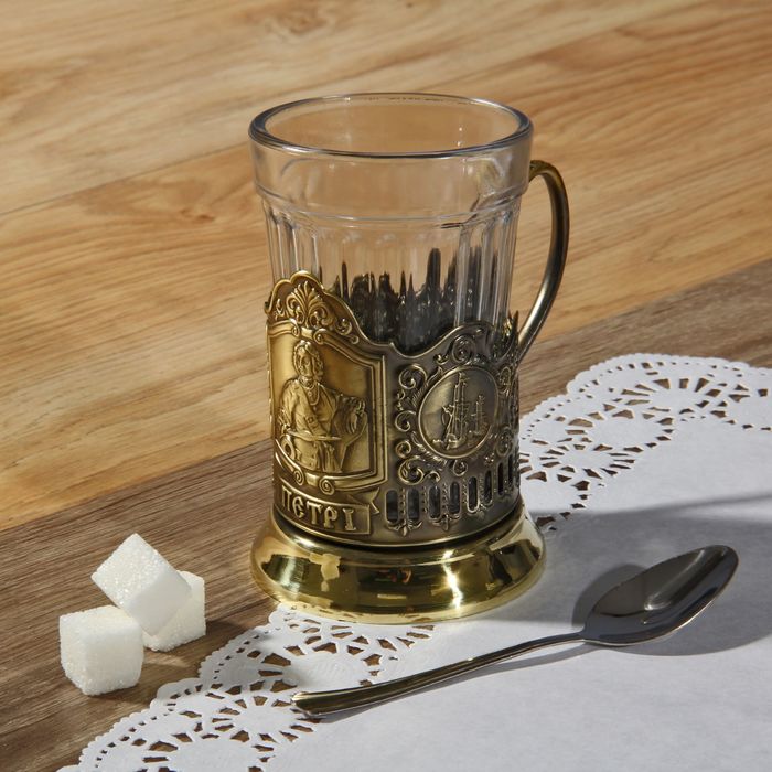 Подстаканник "Пётр I", латунь