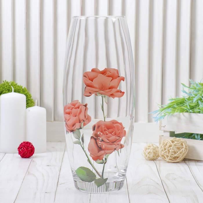 Ваза "Флора", роза розовая