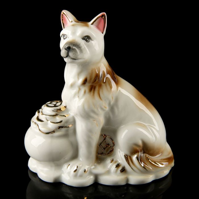 Сувенир керамика "Собака с монетками" 10,8х5х9 см
