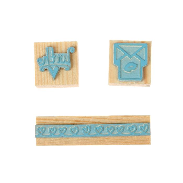 Штамп "Любовное послание" набор 3шт, резина, 4х6 см (ШТ-214)