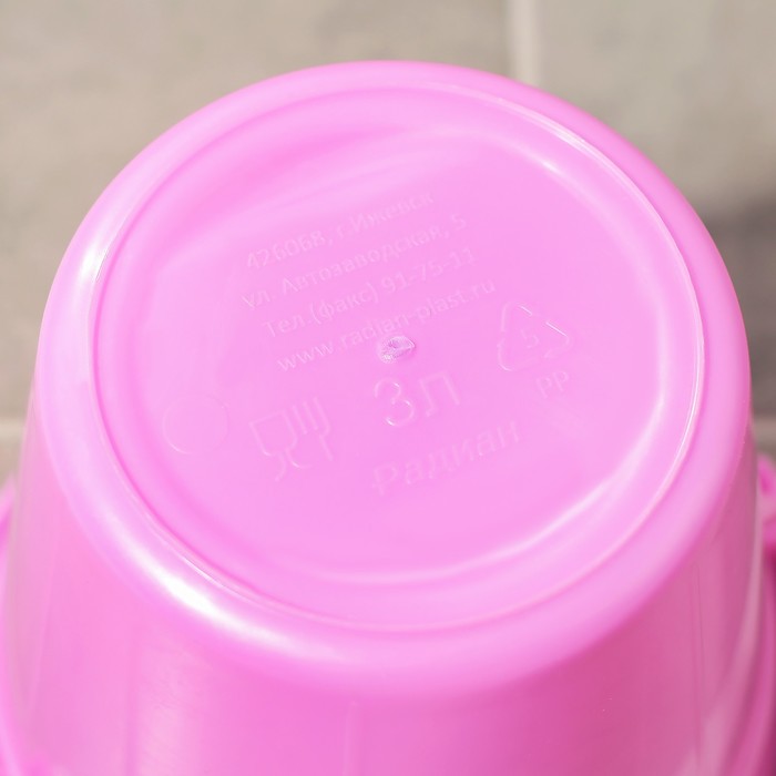 Ведро 3 л "Евро", пищевое, особо прочное, МИКС