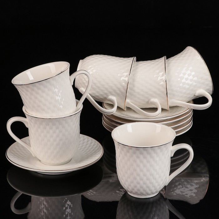 Сервиз чайный "Авелин", 12 предметов: 6 чашек 160 мл, 6 блюдец