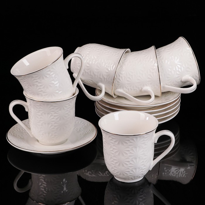 Сервиз чайный "Элиз", 12 предметов: 6 чашек 160 мл, 6 блюдец