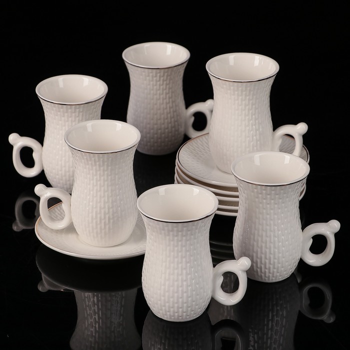 Сервиз кофейный "Гюлер", 12 предметов: 6 чашек 110 мл, 6 блюдец