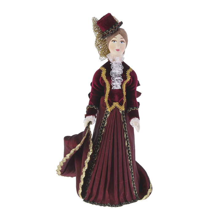 Авторская сувенирная кукла "Леди в бордовом"