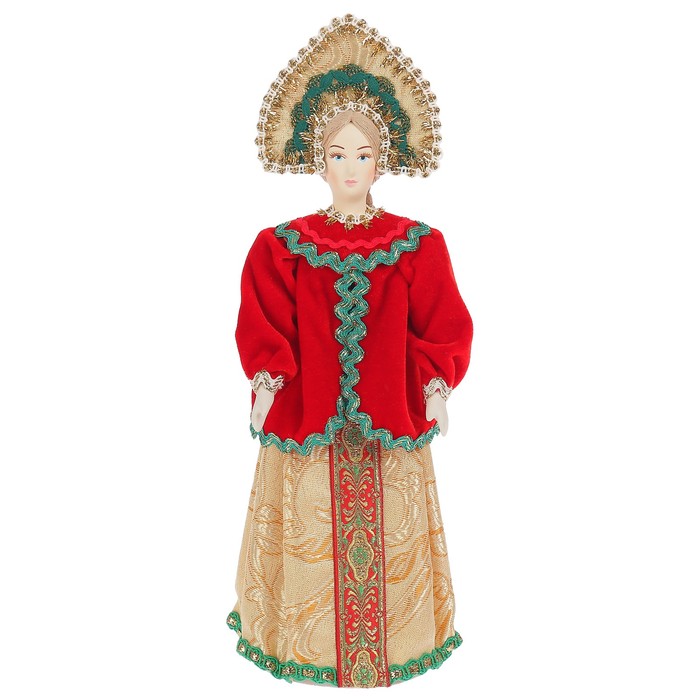 Сувенирная кукла "Боярыня в бархатной шубке" 30х13 см