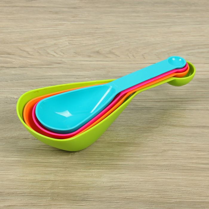 Набор мерных ложек "Радуга" 4 шт, 60/80/120/240 мл МИКС