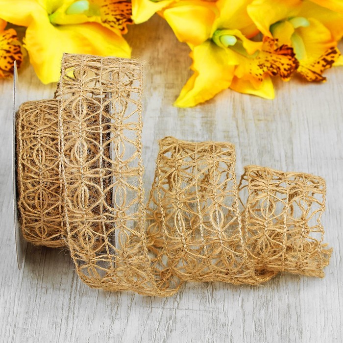 Лента холщовая "Ажурная", 50мм, 4,5±1м