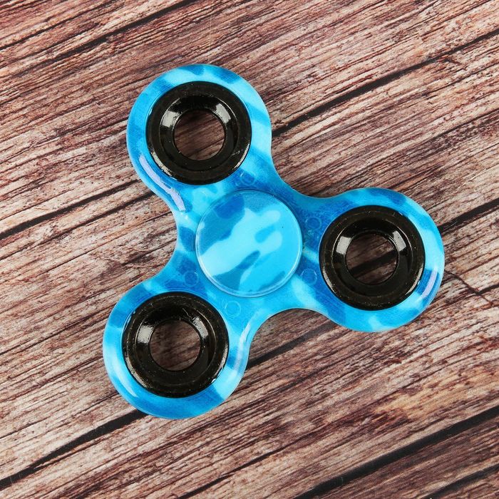 Спиннер "Камуфляж" синий, черный вставки 6,5*6,5*1