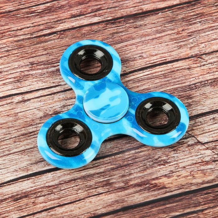 Спиннер "Камуфляж" синий, черный вставки 6,5*6,5*1