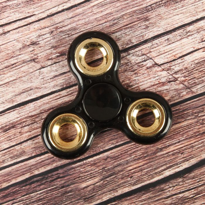 Спиннер "Классика" черный, вставки хром 6,5*6,5*1