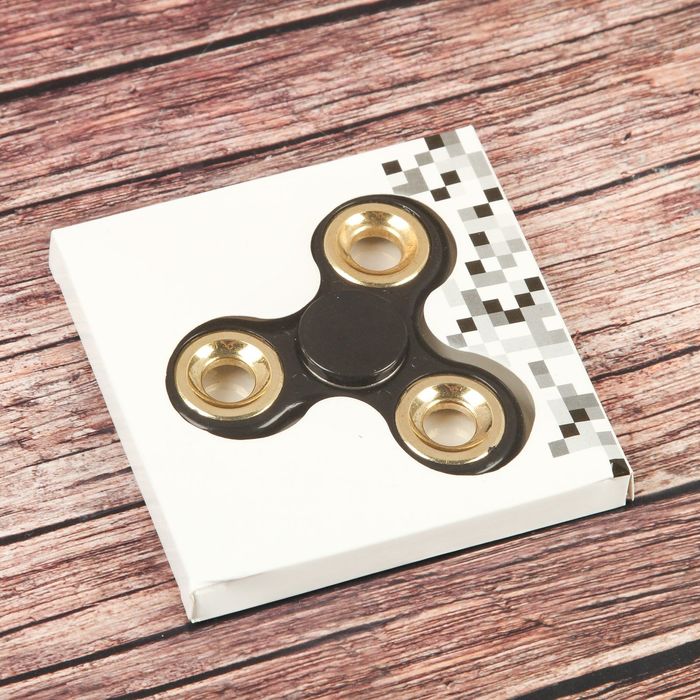 Спиннер "Классика" черный, вставки хром 6,5*6,5*1