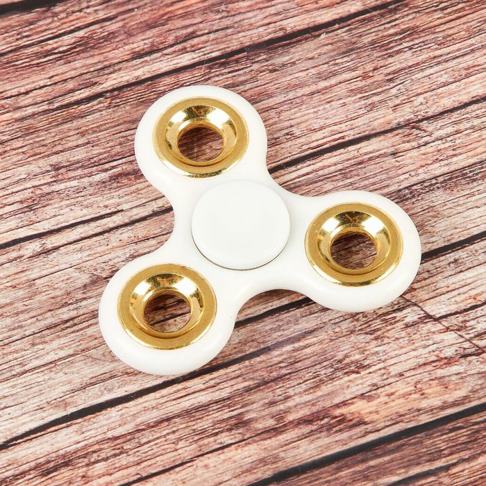 Спиннер "Классика" белый, вставки хром 6,5*6,5*1