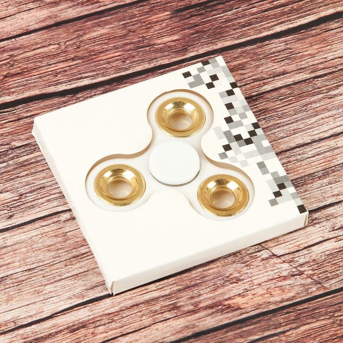 Спиннер "Классика" белый, вставки хром 6,5*6,5*1