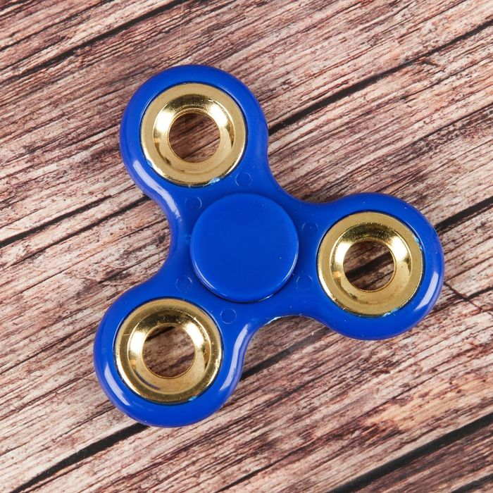 Спиннер "Классика" синий, вставки хром 6,5*6,5*1