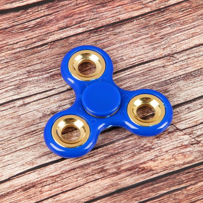 Спиннер "Классика" синий, вставки хром 6,5*6,5*1