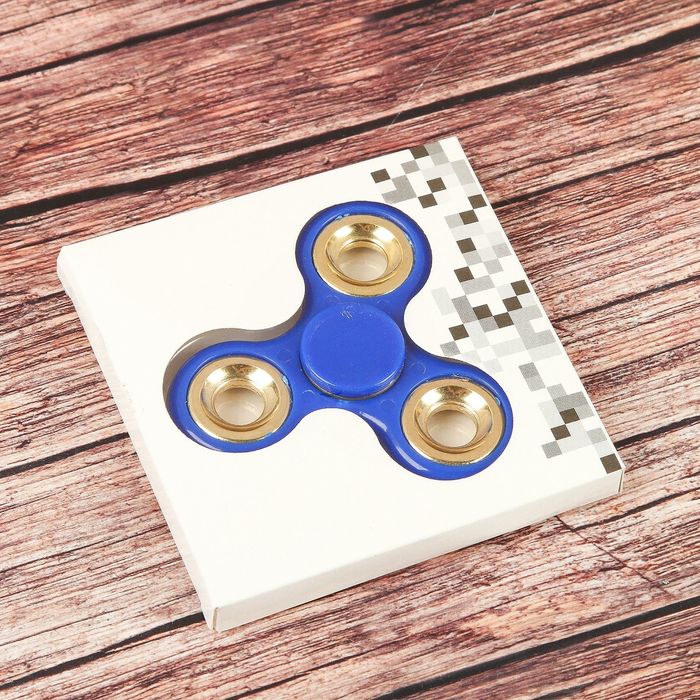 Спиннер "Классика" синий, вставки хром 6,5*6,5*1