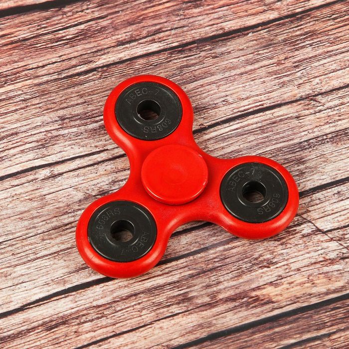 Спиннер "Классика" красный, подшибник с пластик. заглушкой 6,5*6,5*1