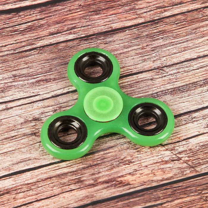 Спиннер "Светлячок" зеленый, Флуоресцентный 6,5*6,5*1