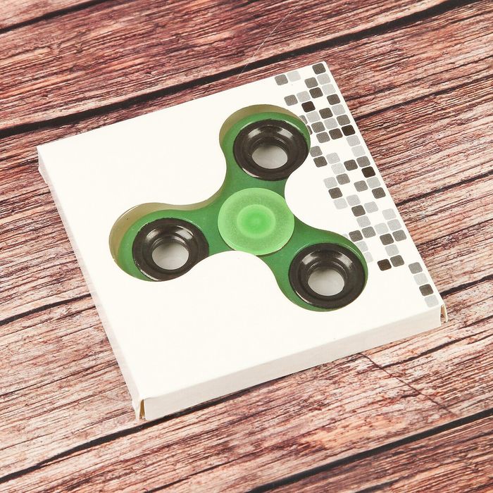 Спиннер "Светлячок" зеленый, Флуоресцентный 6,5*6,5*1