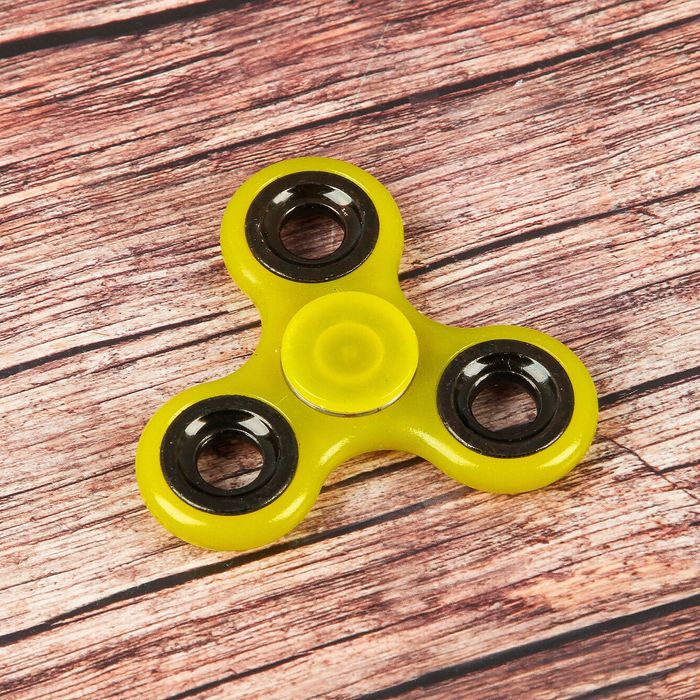 Спиннер "Светлячок" желтый, Флуоресцентный 6,5*6,5*1