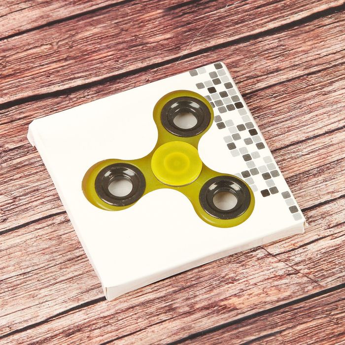 Спиннер "Светлячок" желтый, Флуоресцентный 6,5*6,5*1