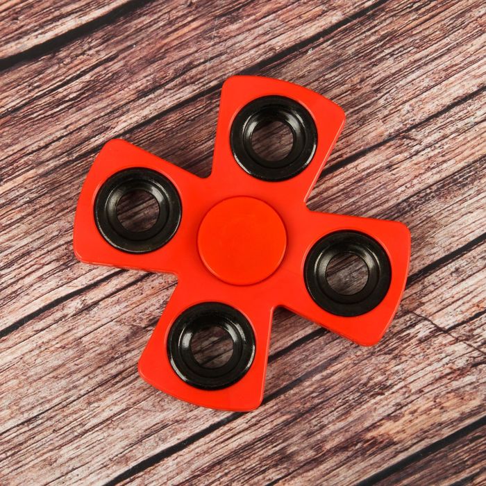 Спиннер "X" красный, черные вставки 8,5*8,5*1