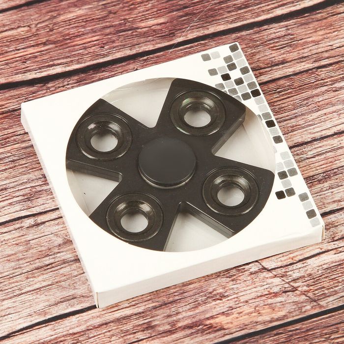 Спиннер "X" черный, черные вставки 8,5*8,5*1