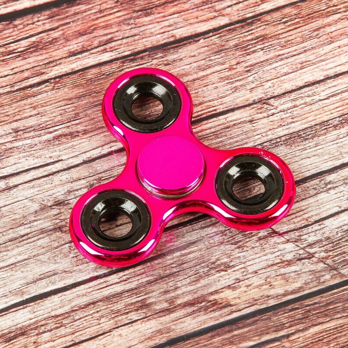 Спиннер "Классика" хром, розовый, 7,5*0,5см