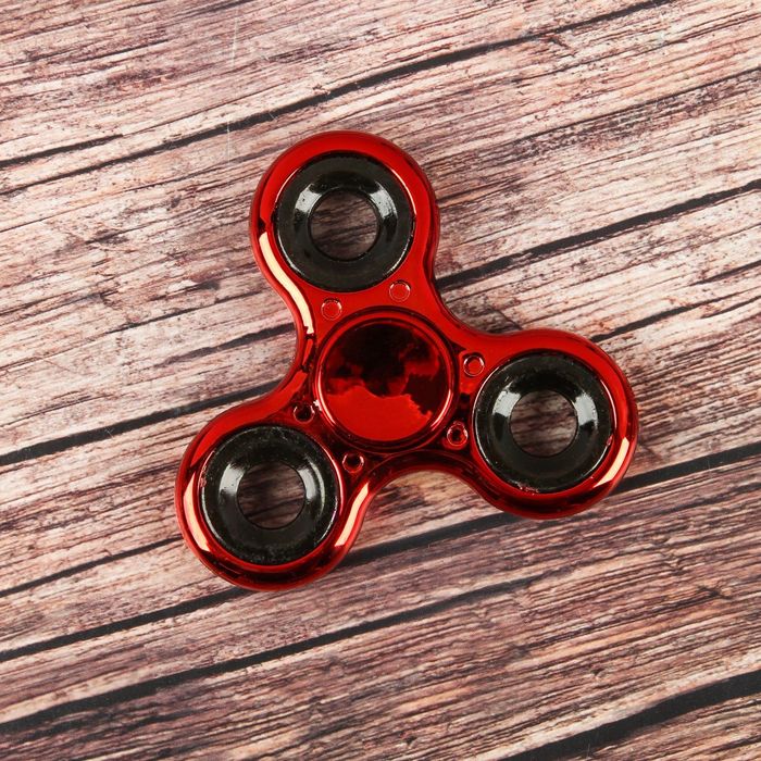 Спиннер "Классика" хром, красный, 7,5*0,5см