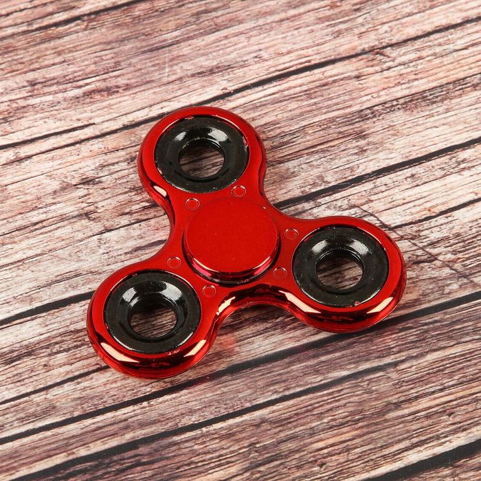 Спиннер "Классика" хром, красный, 7,5*0,5см