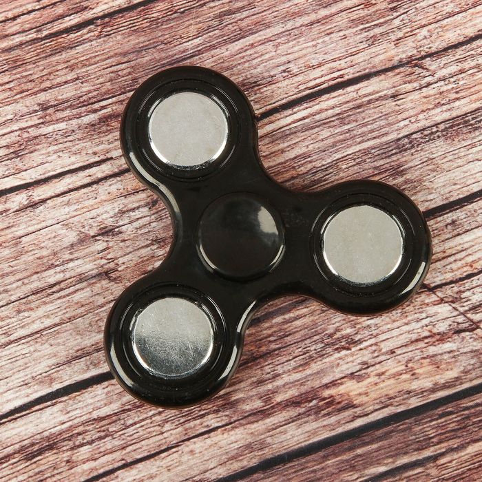 Спиннер "Минимум" черный, вставки хром, 7*7*1см