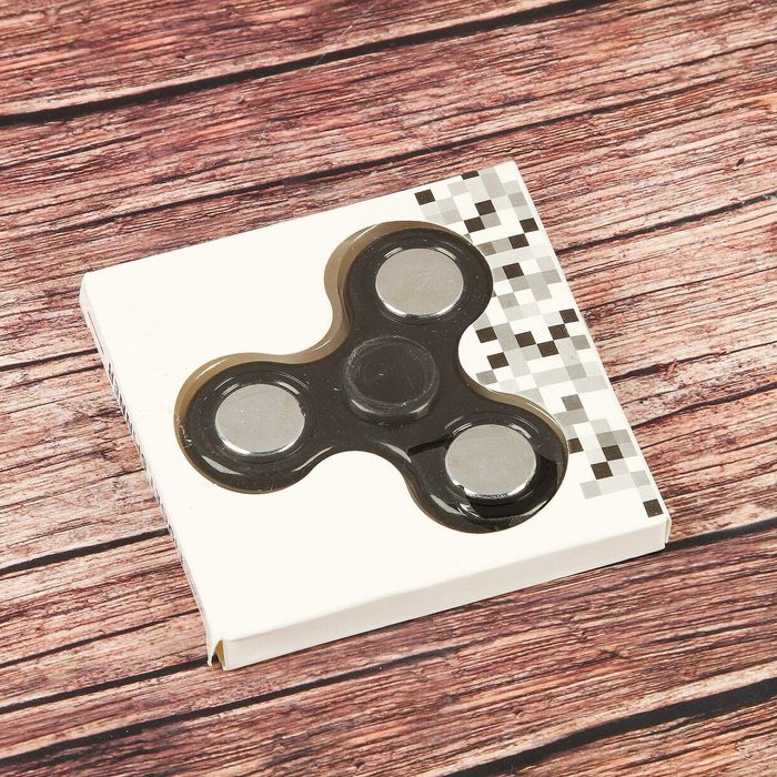 Спиннер "Минимум" черный, вставки хром, 7*7*1см