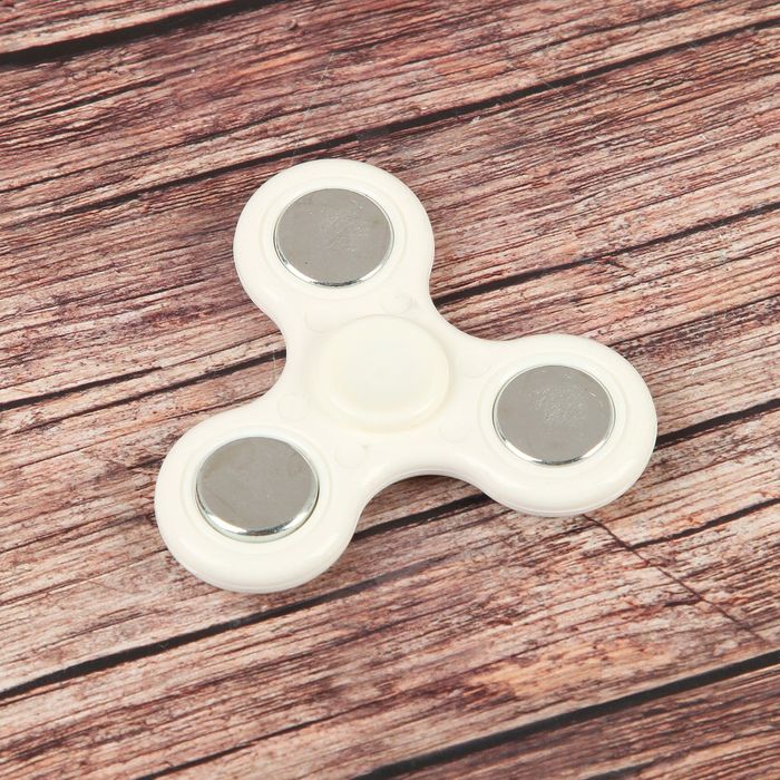 Спиннер "Минимум" белый, вставки хром, 7*7*1см