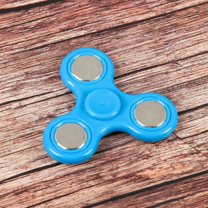 Спиннер "Минимум" синий, вставки хром, 7*7*1см