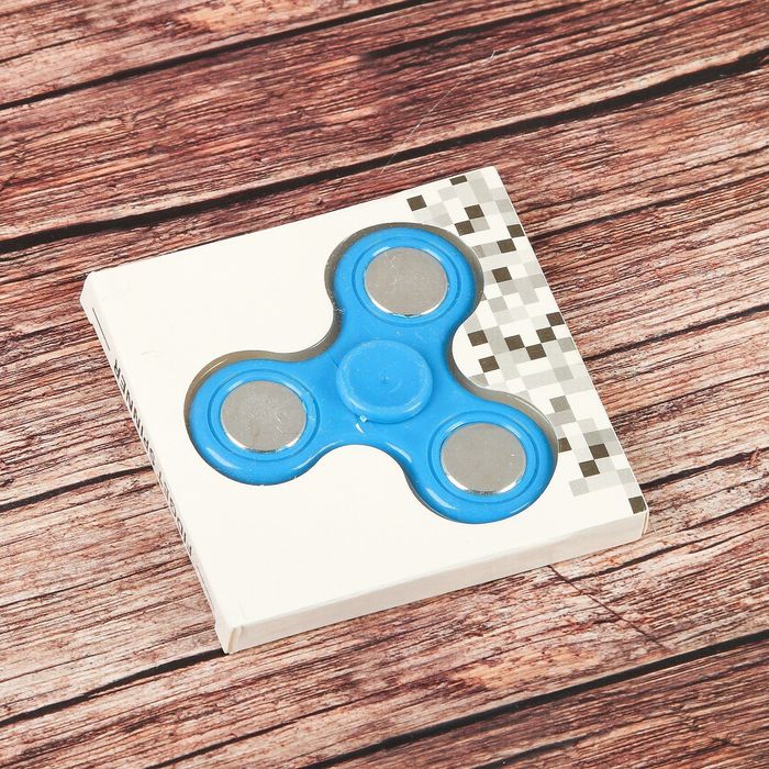 Спиннер "Минимум" синий, вставки хром, 7*7*1см