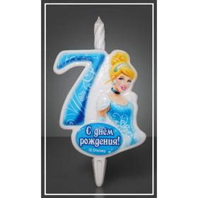 

Свеча для торта цифра "Disney. Принцессы" "7" голубая