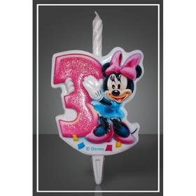 

Свеча для торта цифра "Disney. Микки" "3" розовая