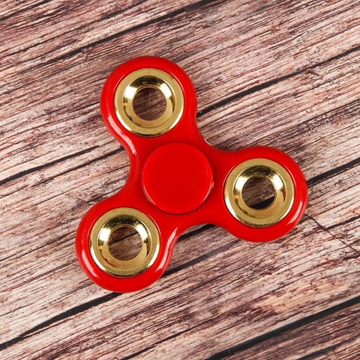 Спиннер "Классика" красный, вставки хром 6,5*6,5*1