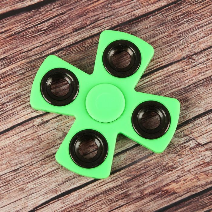 Спиннер "X" зеленый, черные вставки 8,5*8,5*1