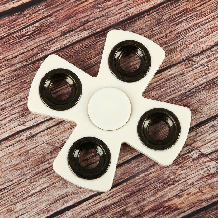 Спиннер "X" белый, черные вставки 8,5*8,5*1