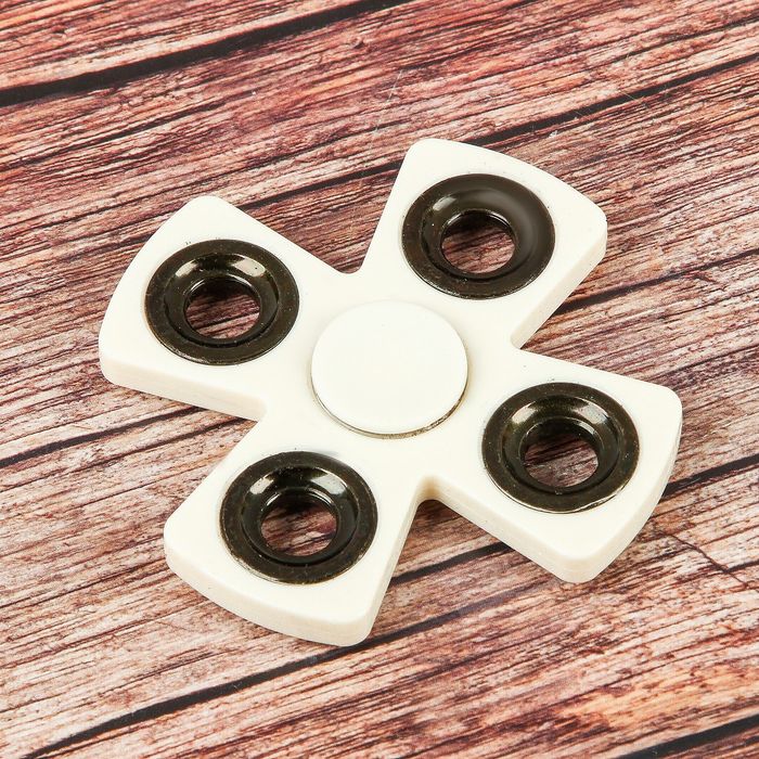Спиннер "X" белый, черные вставки 8,5*8,5*1