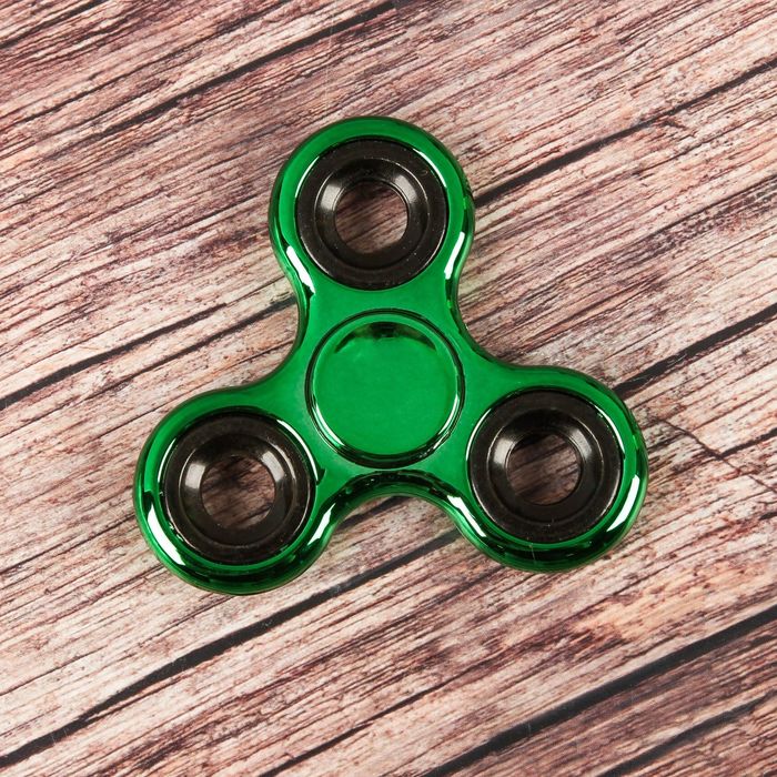 Спиннер "Классика" хром, зеленый, 7,5*0,5см