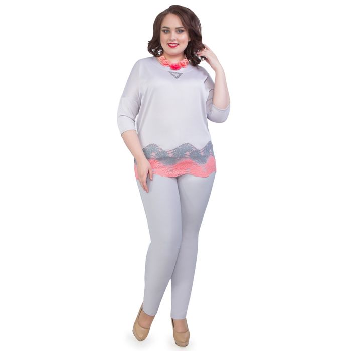 Блуза женская, размер 54, цвет серый