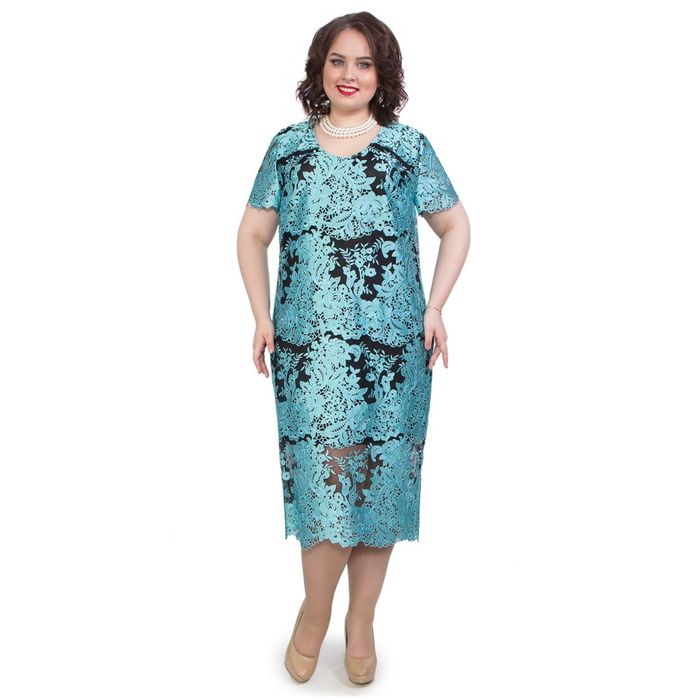 Платье женское, размер 60, цвет голубой П3-3634/3