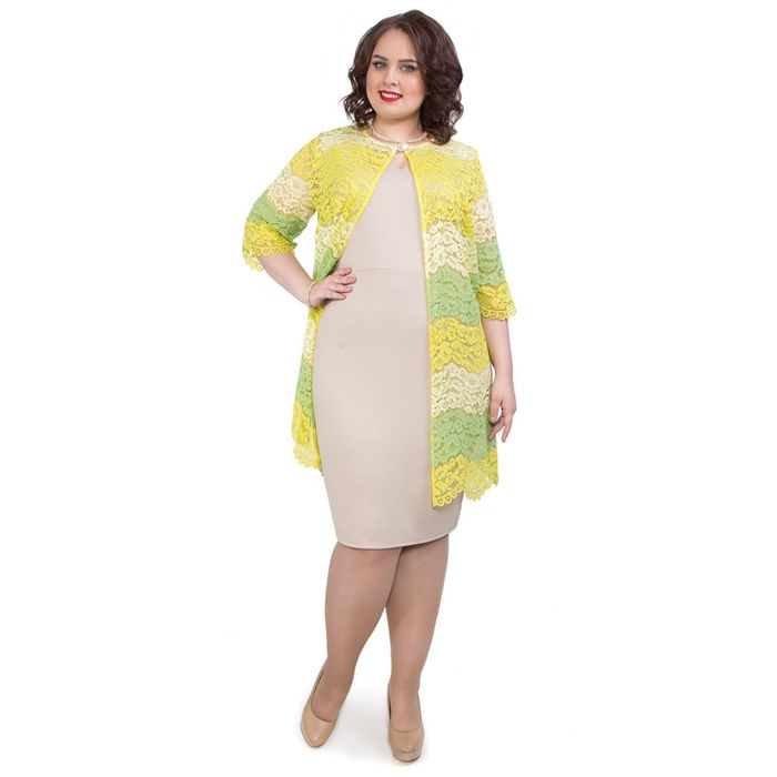 Костюм женский, размер 60, цвет бежевый П4-3539/7